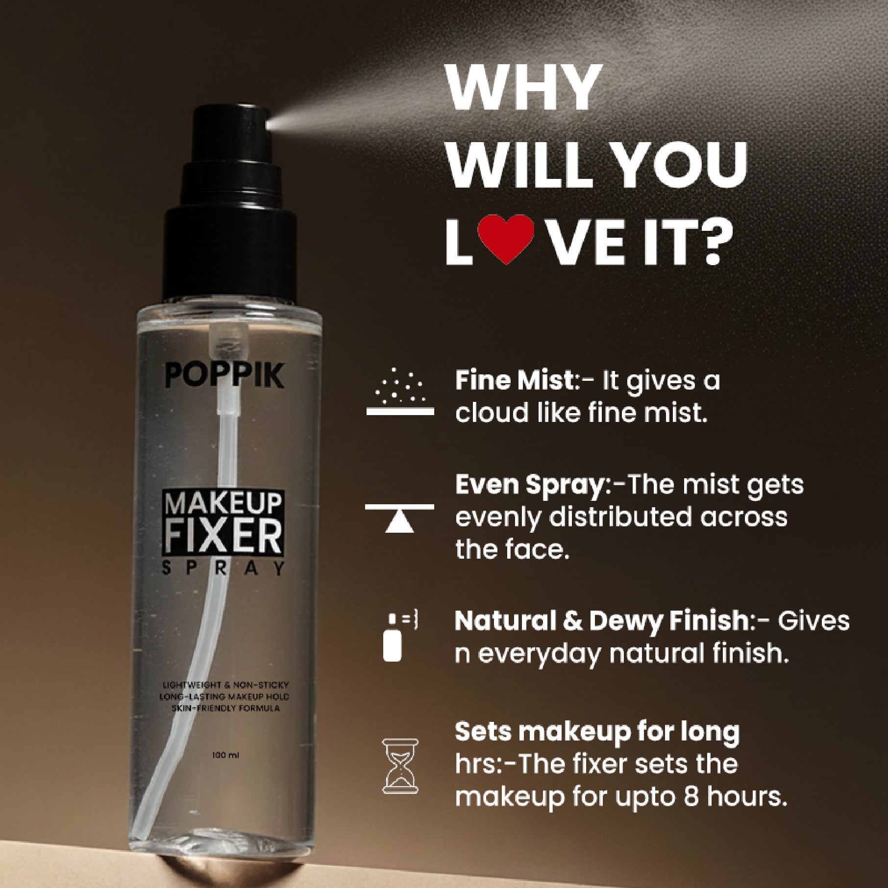 Poppik Natural Makeup Fixer. - POPPIK LIFESTYLEPoppik Natural Makeup Fixer.