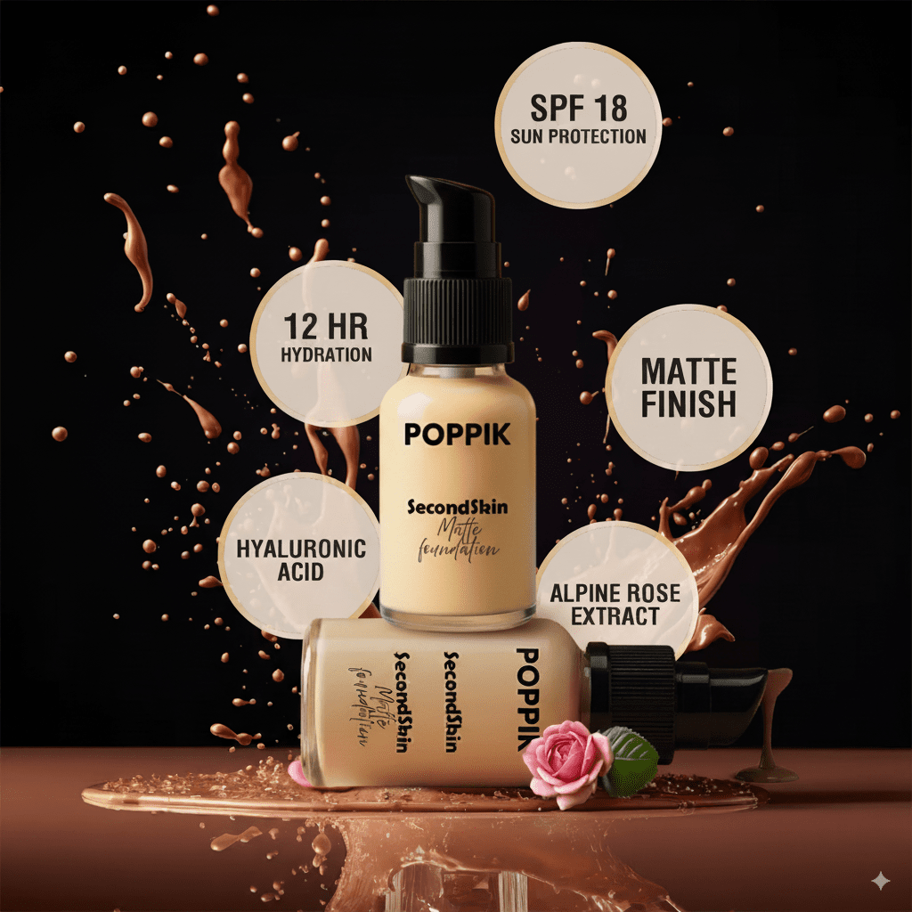 Poppik SecondSkin Matte Foundation - POPPIK LIFESTYLEPoppik SecondSkin Matte Foundation